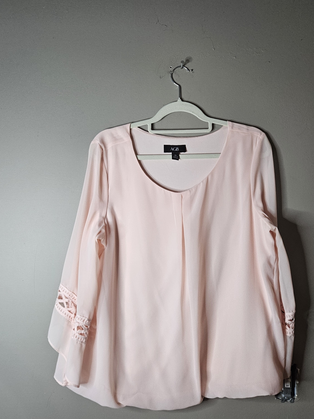 AGB Soft Blush Pink Scoop Neck Top
